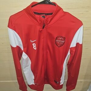 Red and White Nike Track Jacket